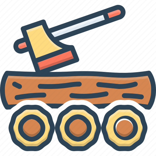 Logged, lumber, wood, timber, kindling, planking, axe icon - Download on Iconfinder