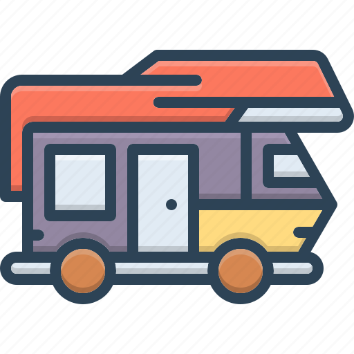 Rv, caravan, recreational, campervans, transport, motor home, camper trailer icon - Download on Iconfinder