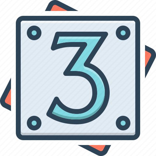 Three, number, count, math, numeral, numeric, digit icon - Download on Iconfinder