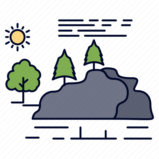 Hill, landscape, mountain, nature, rain icon - Download on Iconfinder
