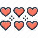 several, various, different, heart, pattern, many, umpteen, numerous