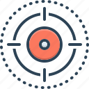 bullseye, extent, range, realm, scope, target, zone