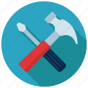 tools, hammer, repair, screwdriver