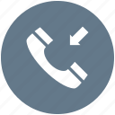 calling, incoming call, phone call, phone receiver, receiver icon 