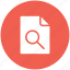 analysis, details, examine, file, research, search, study icon 