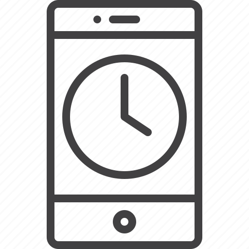 Smartphone, clock, mobile, phone icon - Download on Iconfinder