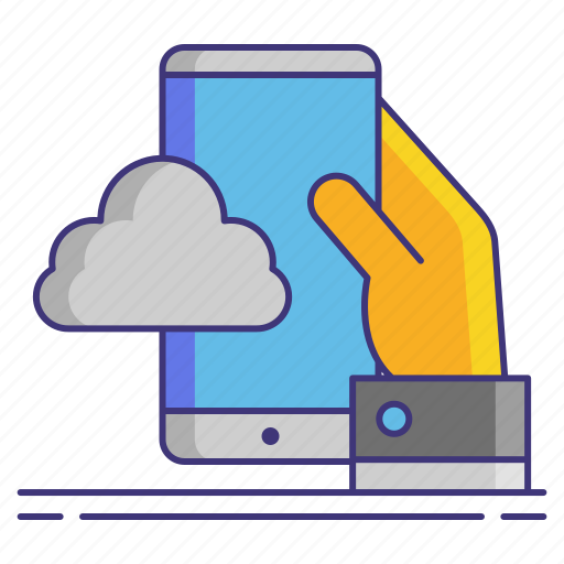 App, cloud, hand, mobile device icon - Download on Iconfinder