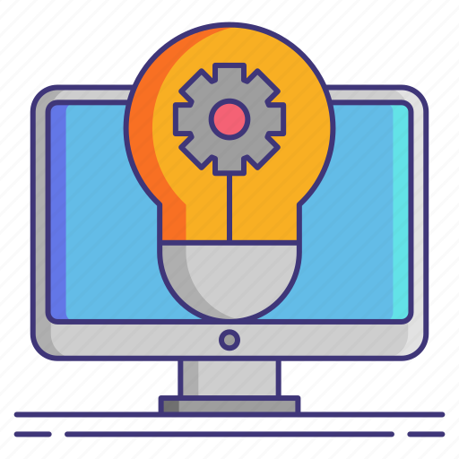 Computer, gear, innovation, light bulb icon - Download on Iconfinder