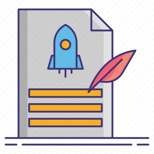 Feather, notes, release, rocket icon - Download on Iconfinder