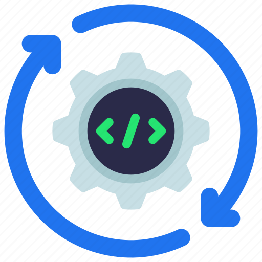 Code, optimisation, optimise, cog, arrows icon - Download on Iconfinder