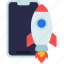 launch, mobile, app, rocket, release 
