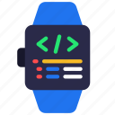 smartwatch, coding, device, watch, code