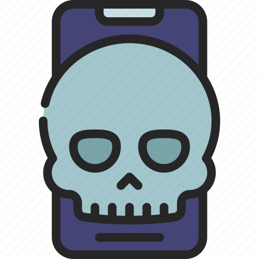 Skull, mobile, dead, broken, malware icon - Download on Iconfinder