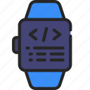 smartwatch, coding, device, watch, code