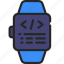 smartwatch, coding, device, watch, code 