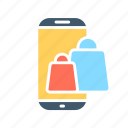 bag, bags, mobile, shop, shopping, smartphone 