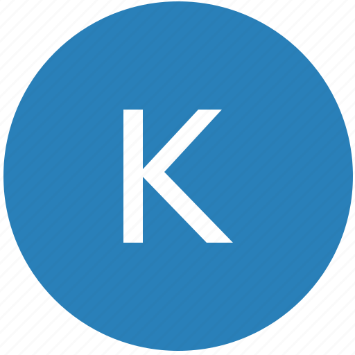 K, keyboard, latin, letter, round, text, uppercase icon - Download on Iconfinder