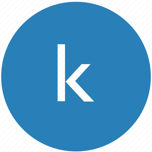 K, keyboard, latin, letter, lowcase, round icon - Download on Iconfinder