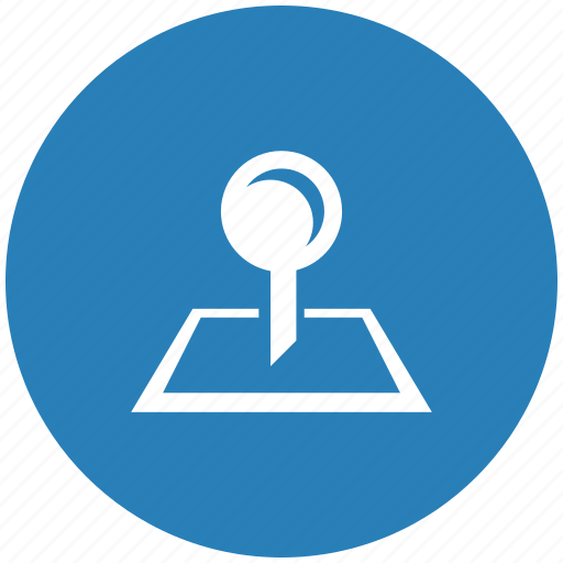 Blue, map, pointer, round icon - Download on Iconfinder
