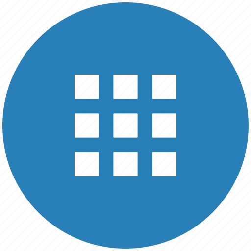 Bar, blue, menu, round, tile icon - Download on Iconfinder