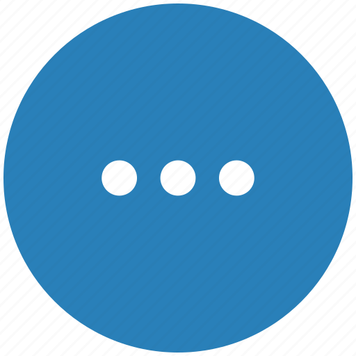 Blue, menu, 3 dots, round, dots, more icon - Download on Iconfinder