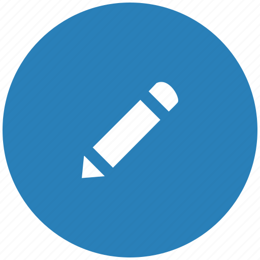 Blue, instrument, pen, pencil, round icon - Download on Iconfinder