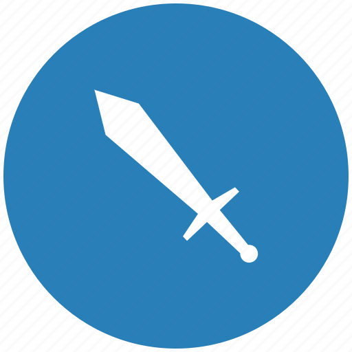 Blue, round, sword, weapon icon - Download on Iconfinder
