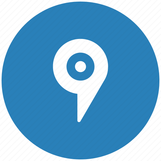Blue, geo, pointer, round, tag icon - Download on Iconfinder
