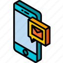 device, function, iso, isometric, message, smartphone, sms