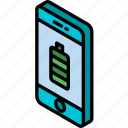 battery, device, function, iso, isometric, smartphone