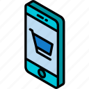 device, function, iso, isometric, smartphone, trolley
