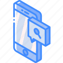 device, find, function, iso, isometric, message, smartphone 