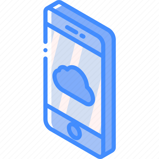 Cloud, device, function, iso, isometric, smartphone icon - Download on Iconfinder