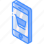 device, function, iso, isometric, smartphone, trolley 