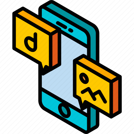 Conversation, device, function, iso, isometric, media, smartphone icon - Download on Iconfinder