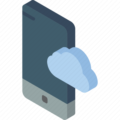 Cloud, device, function, iso, isometric, smartphone icon - Download on Iconfinder