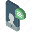 device, function, iso, isometric, message, smartphone 