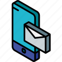 device, function, iso, isometric, mail, smartphone
