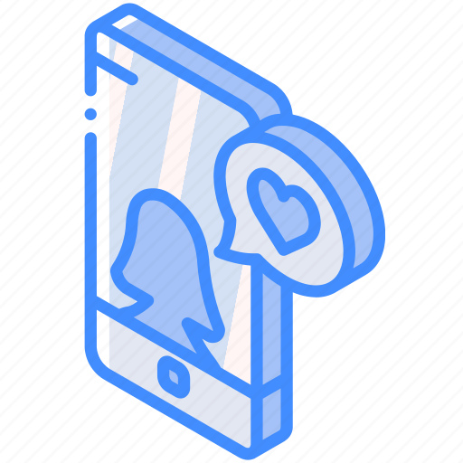Device, function, iso, isometric, like, message, smartphone icon - Download on Iconfinder