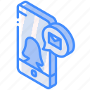 device, function, iso, isometric, mail, message, smartphone 