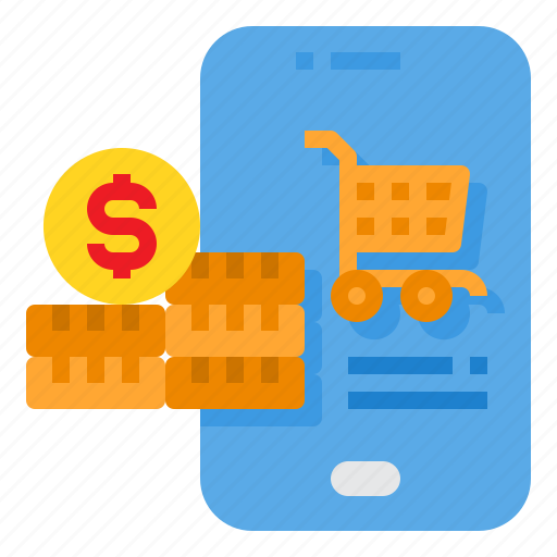 Cart, coins, mobile, payment, shopping icon - Download on Iconfinder
