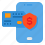 card, credit, method, mobile, payment, security, shield 