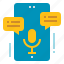 chat, message, microphone, mobile, voice 