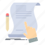 agreement, application, contract, document, paper, sign 