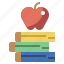 apple, back, beginning, books, education, learning, school, september, textbook, to 