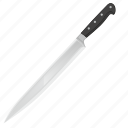 blade, cook, kitchen, knife, long, steel