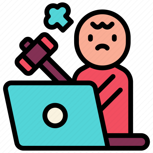 Baby, hammer, laptop, computer, breaking, angry, kid icon - Download on Iconfinder