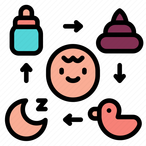 Baby, schedule, feeding, poop, toy, time, mom icon - Download on Iconfinder