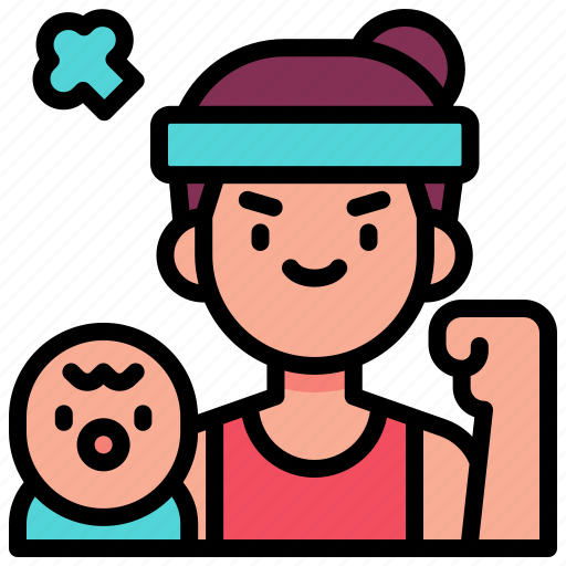 Mom, boss, fight, woman, power, working, mother icon - Download on Iconfinder