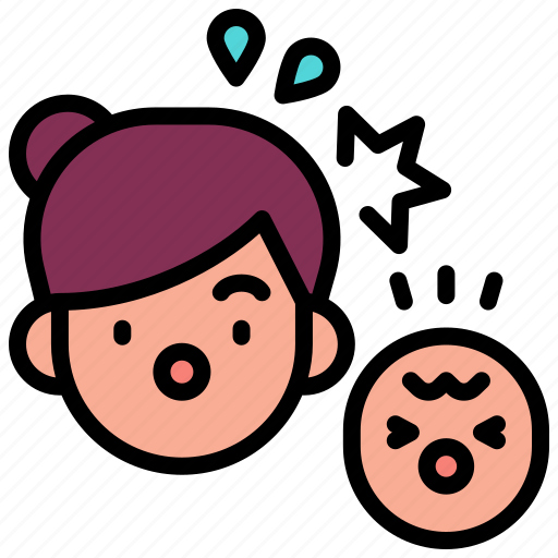 Mom, mother, crying, kid, boss, working, worry icon - Download on Iconfinder